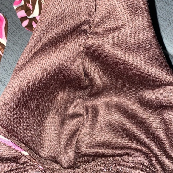 Speechless Brown And Pink Abstract Design Backless Halter Dress - Picture 4 of 5